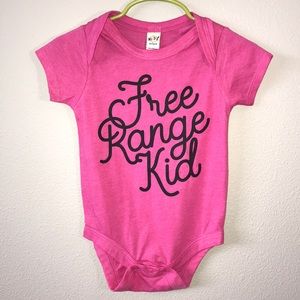 5/$25 Free Range Kid Baby Bodysuit Pink and Black
